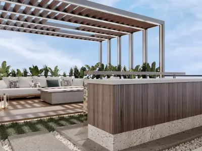 Roof Outdoor Landscape with Modern Design 3D model