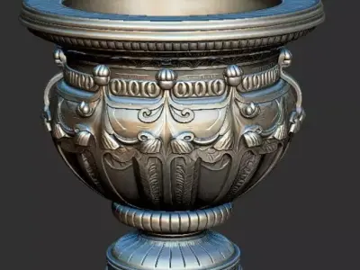Classic outdoor Vase Flowerpot 3D model III 3D print model