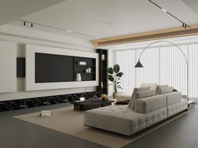 Light luxury living room 3D model get
