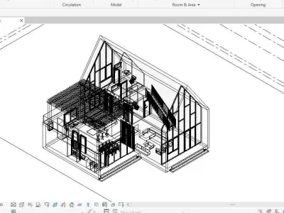 Rustic A-Frame Cabin House 3D model
