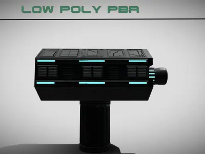 Sci-fi Turret Low-poly 3D model