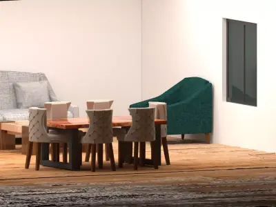 Modern Living - Dining Room Interior 3D model
