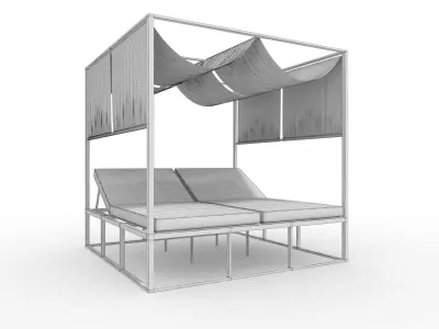 Poolside Cabana 01 3D model