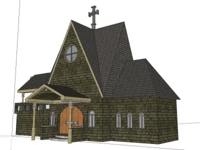 Architecture-Religion-God-Culture-Temple-075 gothic style house 3D model