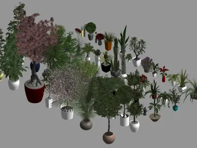 3D Plants Family Revit model 3D model
