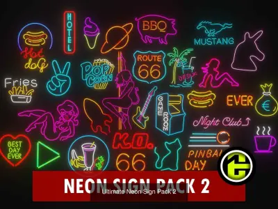 Ultimate Neon Sign Bundle Vol1 - 223 3D Model Pack