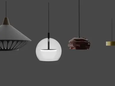 Minimalistic lamps set Free 3D model
