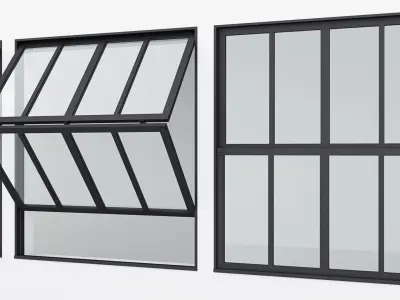 Aluminium window 11 3D model
