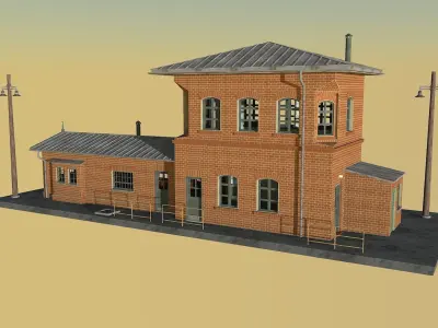 Railway signal box Wroclaw  3D model