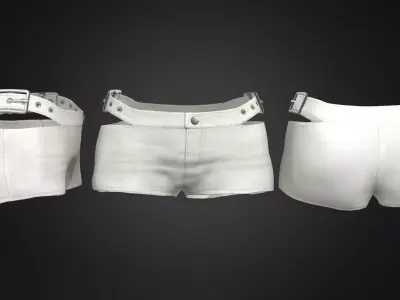 Low Rise Shorts With Cut Out Buckles Low-poly 3D model