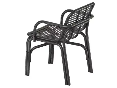 Black Peak armchair INDOOR rattan Cane-line 3D model