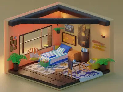 lowpoly rooM 3D model