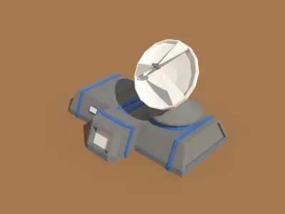 Low Poly Scifi Radar Station Low-poly 3D model
