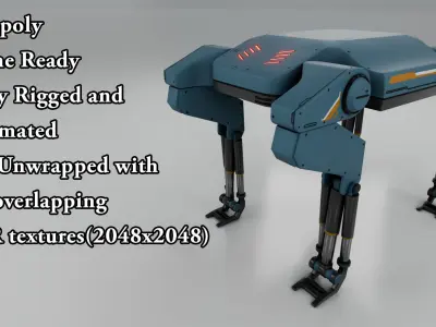  Sci-Fi Robotic Beast  - Game Ready - PBR Low-poly 3D model