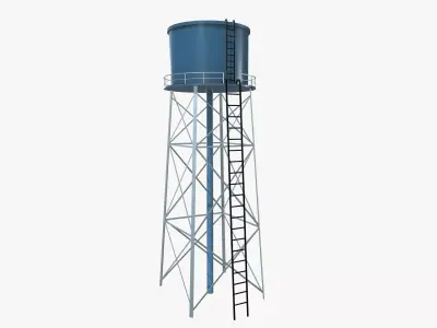 Water tower Low-poly 3D model
