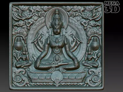 Indian Temple Wall basrelief 26 240619 3D print model
