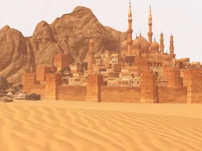 Arabic Old Town Low-poly 3D model