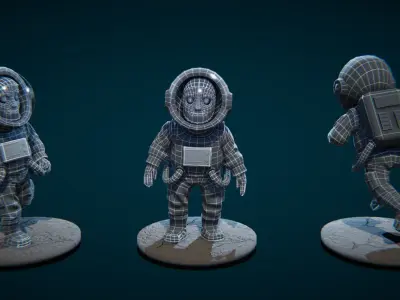 Low poly Spaceman Low-poly 3D model
