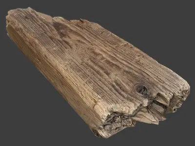Wood Plank Debris Low-poly 3D model