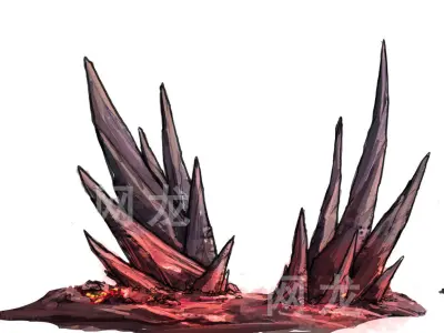 Game model - prominent volcanic stone teeth 3D model