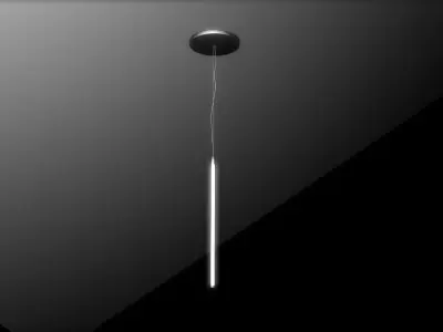 Fluorescent pendant light Free low-poly 3D model