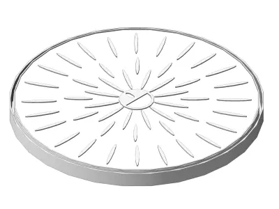 Cast Iron Manhole Cover D600 With Frame Solid Sewer Cover Urban  3D model