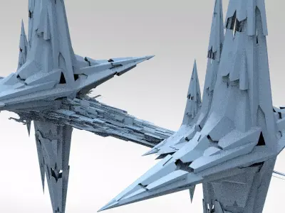 Sunlight Crystal Shard Tower 4 3D model
