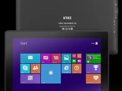 Krez TM1005B32 Slim 3G tablet Low-poly 3D model