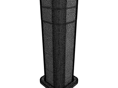 Weathered Concrete Street Bollard Low-poly 3D model