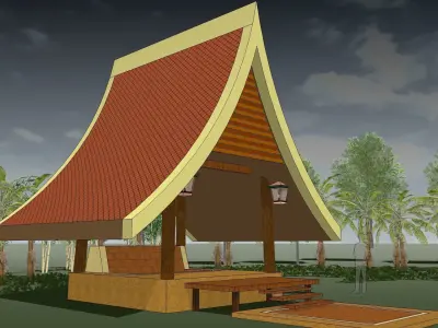 Tropical pavilion 3D model
