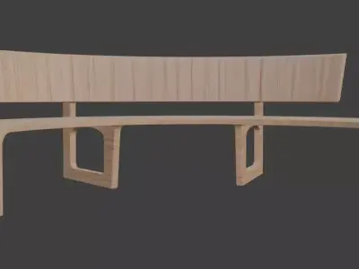 Wooden Park Bench 3D Model 3D model