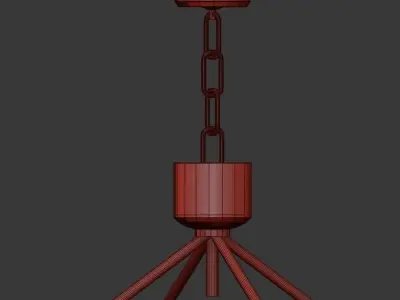 Kinkeldey chandelier with four metal rods 3D model