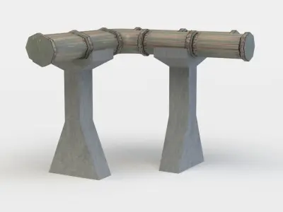 Gas pipe Low-poly 3D model