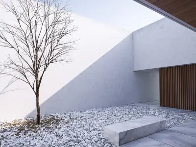 White grainy plaster texture 3D model