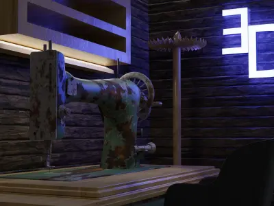 sewing machine old modeling 3D model