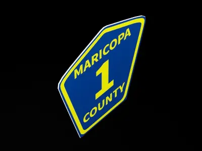 Street Sign County Road Low-poly 3D model
