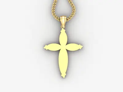 Light Gold 18K Cross Pendant 1CP060 3D print model
