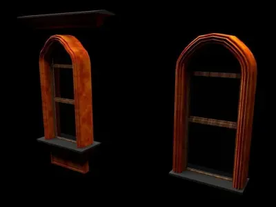 Old Elegant Historical Windows Low Poly Low-poly 3D model