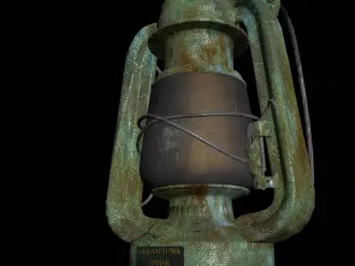 OIL GLASS LAMP RETRO VINTAGE OLD ANTIQUE 3D model