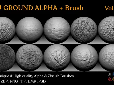 Ground Alpha and Brushes VOL 01 Texture