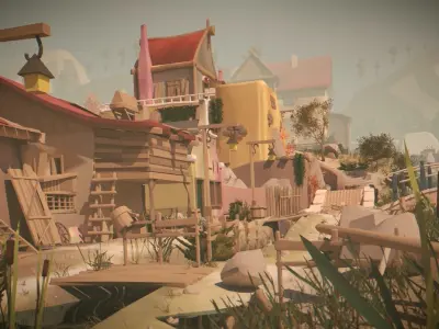 Low poly House with roof Low-poly 3D model