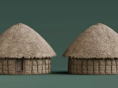 Traditional Houses - Rumah Honai Low-poly 3D model