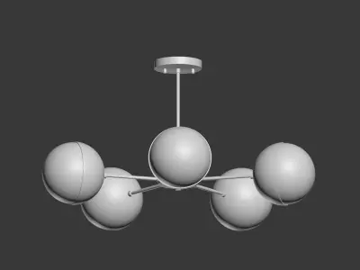 Suspension light Copper Light Chandelier 5 3D model