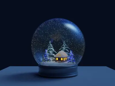 Glass snow globe 3D model