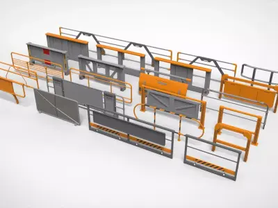 sci-fi Railing 3 3D model