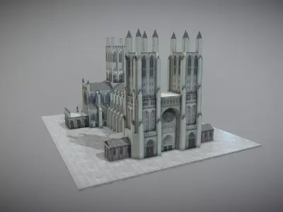 Washington National Cathedral Low-poly 3D model