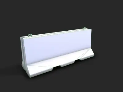 Concrete Barrier Low-poly 3D model 13