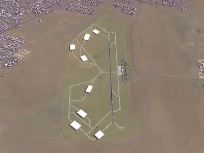 Hail Airport Low-poly 3D model