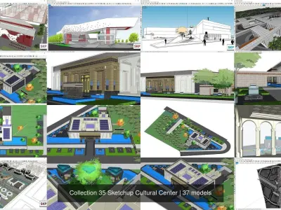 Collection 35 Sketchup Cultural Center 3D Model Pack