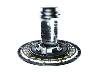 Sci-Fi Platform with Cyberpunk Capsule 3D model
